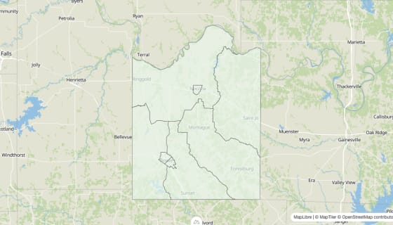 Map preview of Montague County, TX - Housing Vacancy Rate