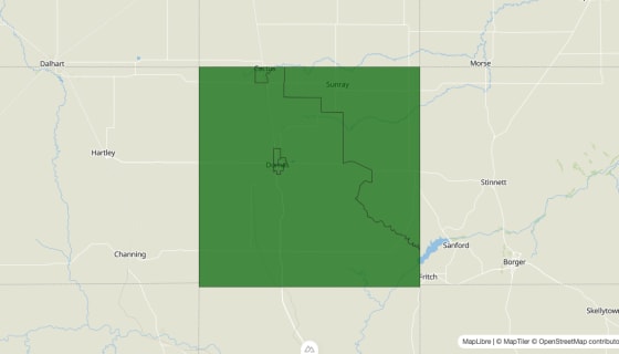 Map preview of Moore County, TX - Poverty Rate