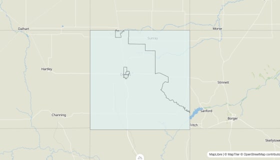 Map preview of Moore County, TX - Unemployment Rate