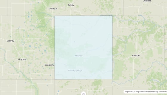 Map preview of Motley County, TX - Median Age