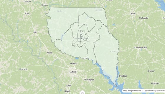 Map preview of Nacogdoches County, TX - Housing Vacancy Rate