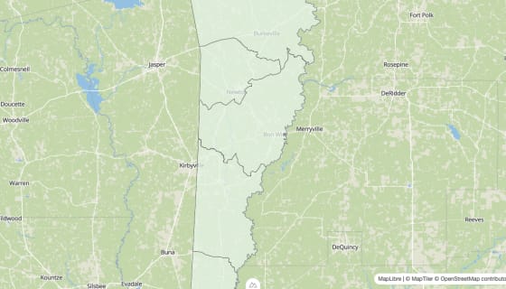 Map preview of Newton County, TX - Housing Vacancy Rate
