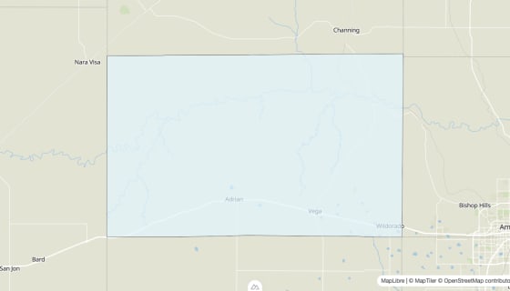 Map preview of Oldham County, TX - Median Age