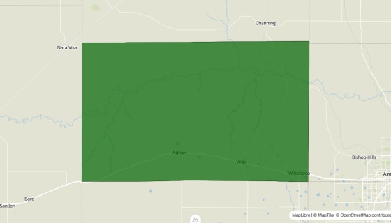 Map preview of Oldham County, TX - Poverty Rate