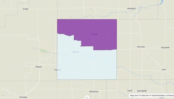 Map preview of Parmer County, TX - Median Age