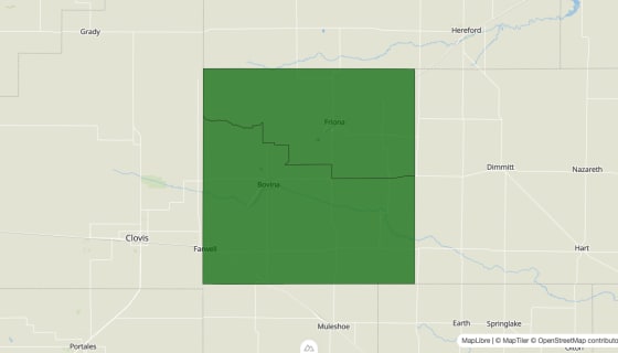 Map preview of Parmer County, TX - Poverty Rate
