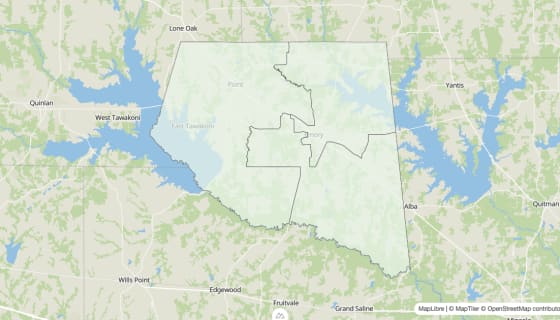 Map preview of Rains County, TX - Housing Vacancy Rate