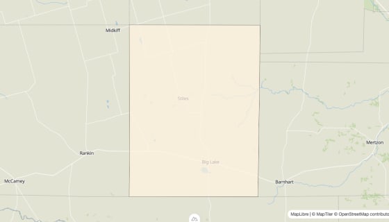 Map preview of Reagan County, TX - Bachelor's Degree Rate