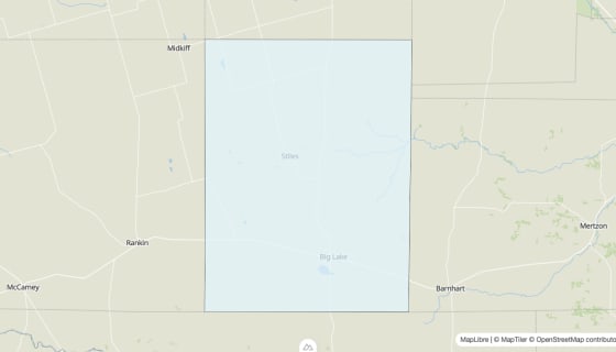 Map preview of Reagan County, TX - Median Age