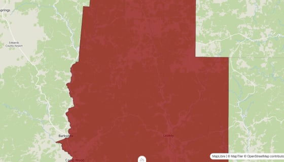 Map preview of Real County, TX - Median Household Income