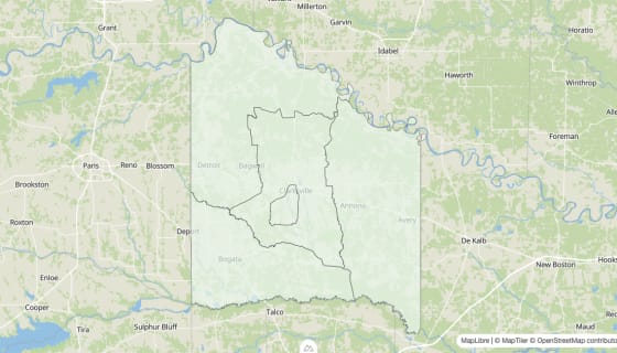 Map preview of Red River County, TX - Housing Vacancy Rate