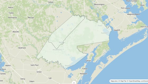 Map preview of Refugio County, TX - Housing Vacancy Rate