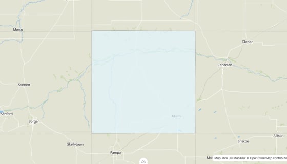 Map preview of Roberts County, TX - Median Age