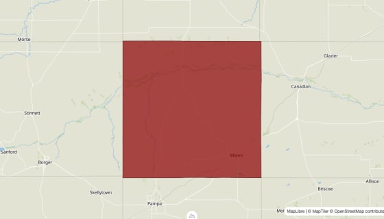 Map preview of Roberts County, TX - Median Household Income