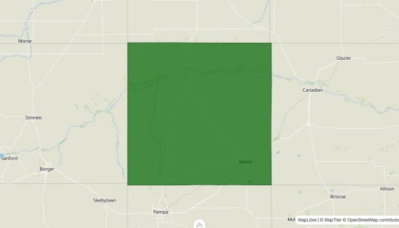 Map preview of Roberts County, TX - Poverty Rate