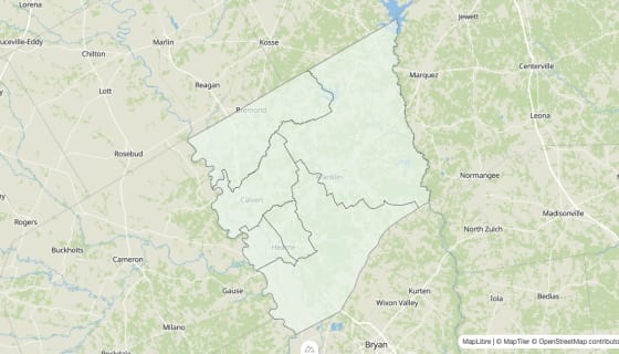 Map preview of Robertson County, TX - Housing Vacancy Rate