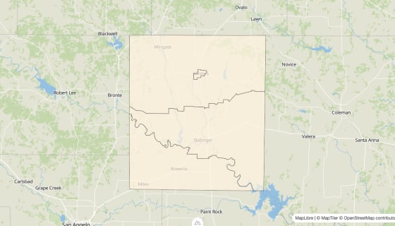 Map preview of Runnels County, TX - Bachelor's Degree Rate