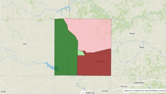 Map preview of Scurry County, TX - Median Household Income