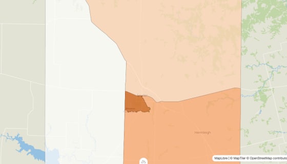 Map preview of Scurry County, TX - Population by Census Tract (2023)