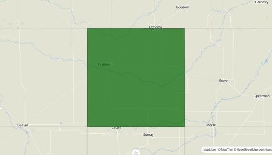 Map preview of Sherman County, TX - Poverty Rate