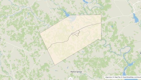 Map preview of Somervell County, TX - Bachelor's Degree Rate