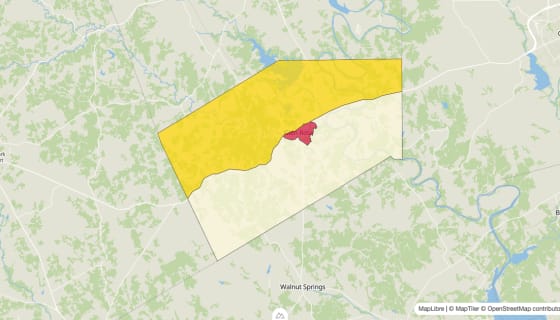 Map preview of Somervell County, TX - Median Gross Rent