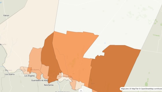 Map preview of Starr County, TX - Population by Census Tract (2023)