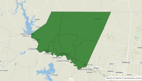 Map preview of Starr County, TX - Poverty Rate