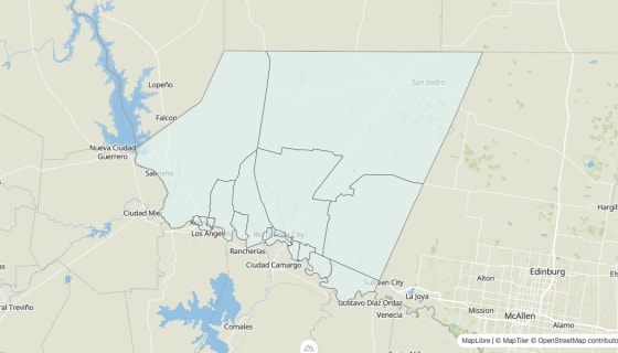 Map preview of Starr County, TX - Unemployment Rate