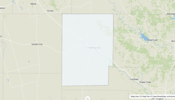 Map preview of Sterling County, TX - Median Home Value