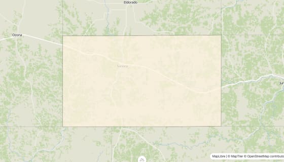 Map preview of Sutton County, TX - Bachelor's Degree Rate
