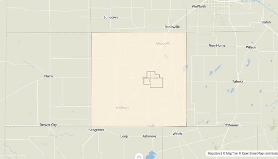 Map preview of Terry County, TX - Bachelor's Degree Rate