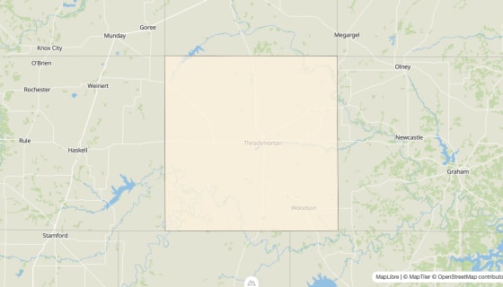 Map preview of Throckmorton County, TX - Bachelor's Degree Rate