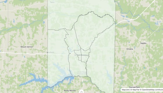 Map preview of Titus County, TX - Housing Vacancy Rate