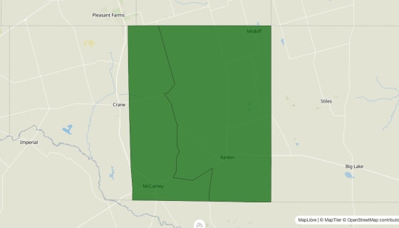 Map preview of Upton County, TX - Poverty Rate