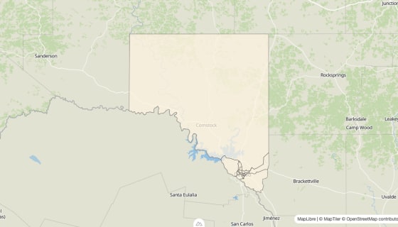 Map preview of Val Verde County, TX - Bachelor's Degree Rate