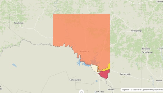 Map preview of Val Verde County, TX - Median Gross Rent