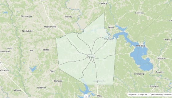 Map preview of Walker County, TX - Housing Vacancy Rate
