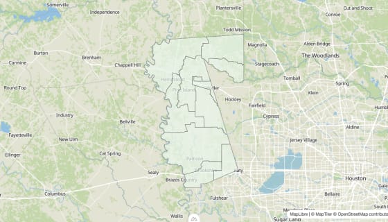 Map preview of Waller County, TX - Housing Vacancy Rate