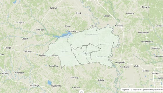 Map preview of Washington County, TX - Housing Vacancy Rate