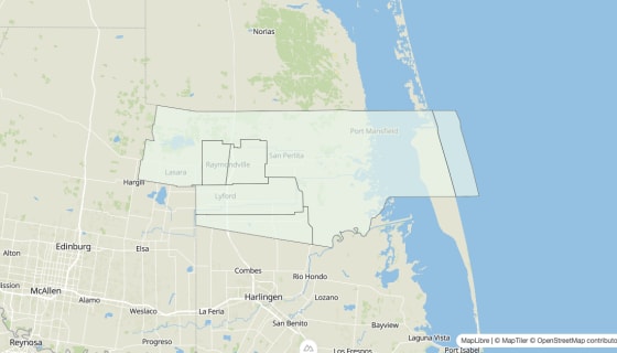 Map preview of Willacy County, TX - Housing Vacancy Rate