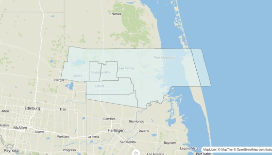 Map preview of Willacy County, TX - Unemployment Rate