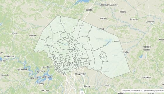 Map preview of Williamson County, TX - Housing Vacancy Rate