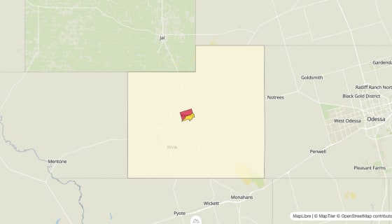 Map preview of Winkler County, TX - Median Gross Rent