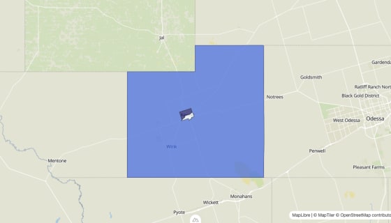 Map preview of Winkler County, TX - Median Home Value