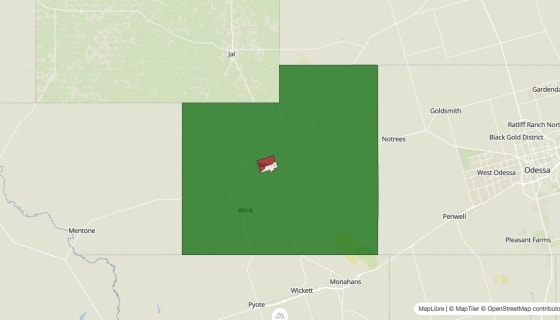 Map preview of Winkler County, TX - Median Household Income