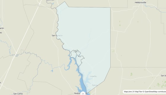 Map preview of Zapata County, TX - Unemployment Rate