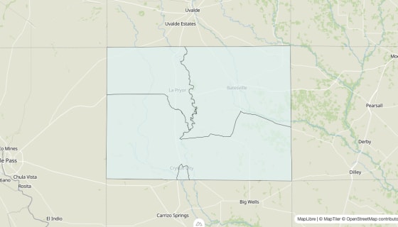 Map preview of Zavala County, TX - Unemployment Rate