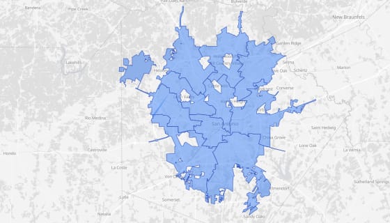Map preview of San Antonio - City Council Districts