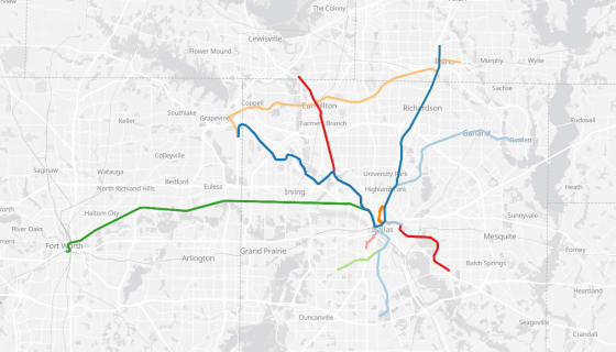 Map preview of DART - Light Rail Lines (again)